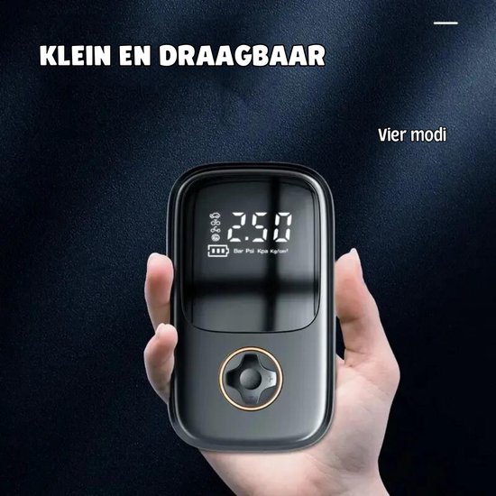 PEAM® DXT1 Elektrische Pomp - Draagbare Bandenpomp - Elektrische Fietspomp - Autopomp - Fietsaccessoire - Luchtbedpomp -Fietspomp - Wielrennen - Pomp - Luchtcompressor Draagbaar - Bandenspanning Meter — afbeelding 5
