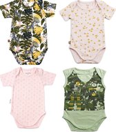 Baby - set van 4 rompers korte mouw - start pakket - kraamcadeau - babyshower - maat 62