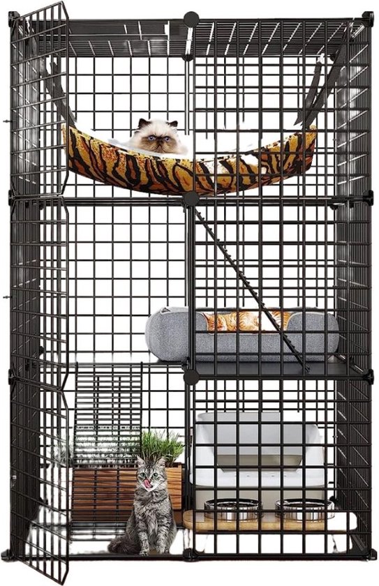 Mrs. Jones Kattenkooi voor Binnen - Indoor Kattenverblijven 3-Laags doe-het-zelf