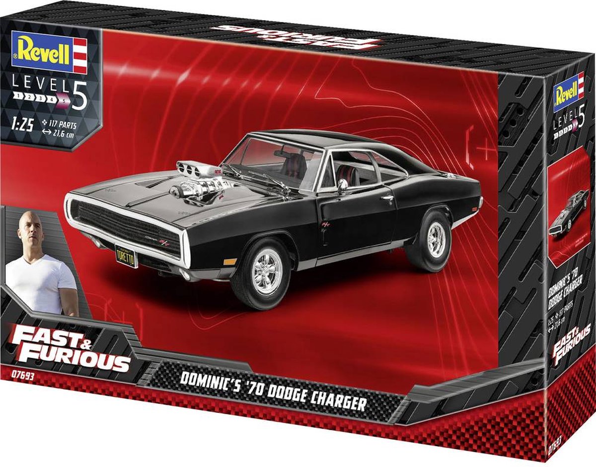 Revell Modelbouwpakket Auto - 07693 Fast - Furious - Dominics 1970 Dodge Charger Car Plastic - 1:25 - Modelbouw — afbeelding 10