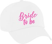 Bellatio Decorations Vrijgezellenfeest pet voor dames - Bride to be - wit - glitters - bruiloft