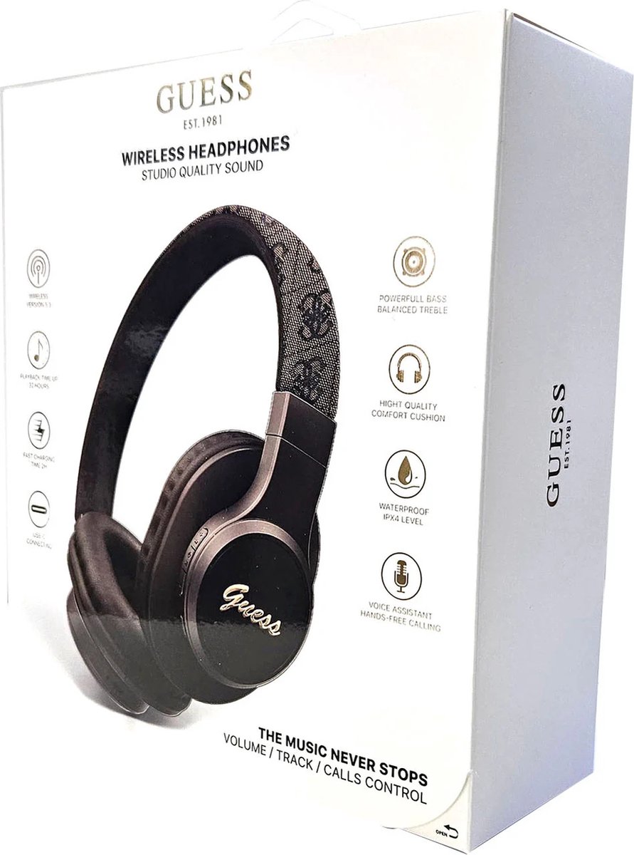 Guess Bluetooth Hoofdtelefoon met Tone on Tone Logo - Bruin - afbeelding 2