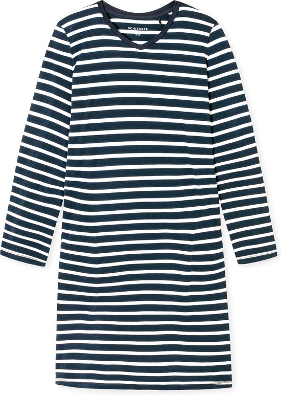 Schiesser Chemise de Nuit, Chemise de Nuit Femme 95cm - bleu nuit - Taille 3XL