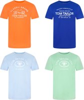 Tom Tailor Heren T-Shirt Tom Tailor 4 Pack regular fit Veelkleurig L Ronde Hals Volwassenen t shirt heren met print