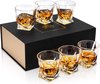 Whiskyglazen, loodvrije kristallen glazen, whiskyglas, 6-delig, 300 ml, luxe cadeau