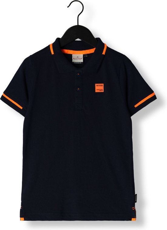 Retour Lucas Polo's & T-shirts Jongens - Polo shirt - Donkerblauw - Maat 98