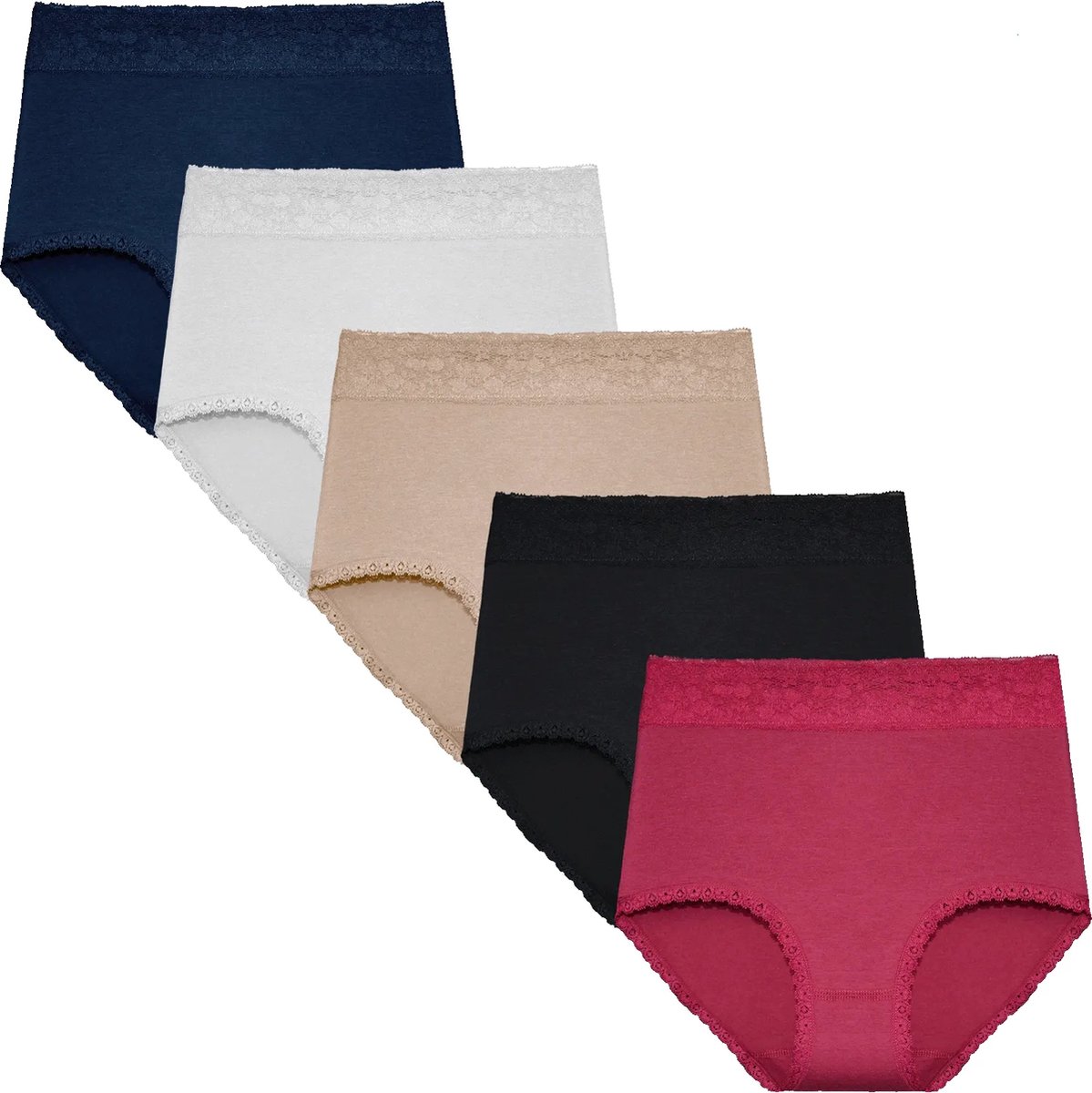 Gaubert 5-pak kanten dames taille slips - M