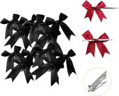 Zwart Cadeau strikjes 16 stuks - Satijnen Zwart - Cadeauverpakking strikjes| Feest cadeau| Kerstcadeau| Traktatie| Jubileumfeest -Vintage - Feest - Verjaardag - Decoratie- Bruiloft