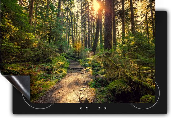Chefcare Inductie Beschermer Voetpad in het Bos - 60x55 cm - Afdekplaat Inductie - Kookplaat Beschermer - Inductie Mat