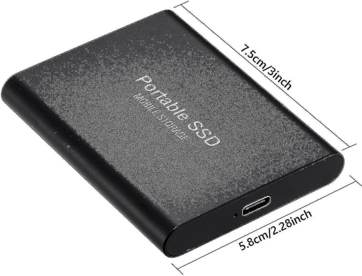 Draagbare externe harde schijf SSD 2TB, 2.5