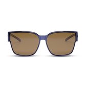 IKY EYEWEAR overzet zonnebril dames OB-1014D3-blauw-metallic