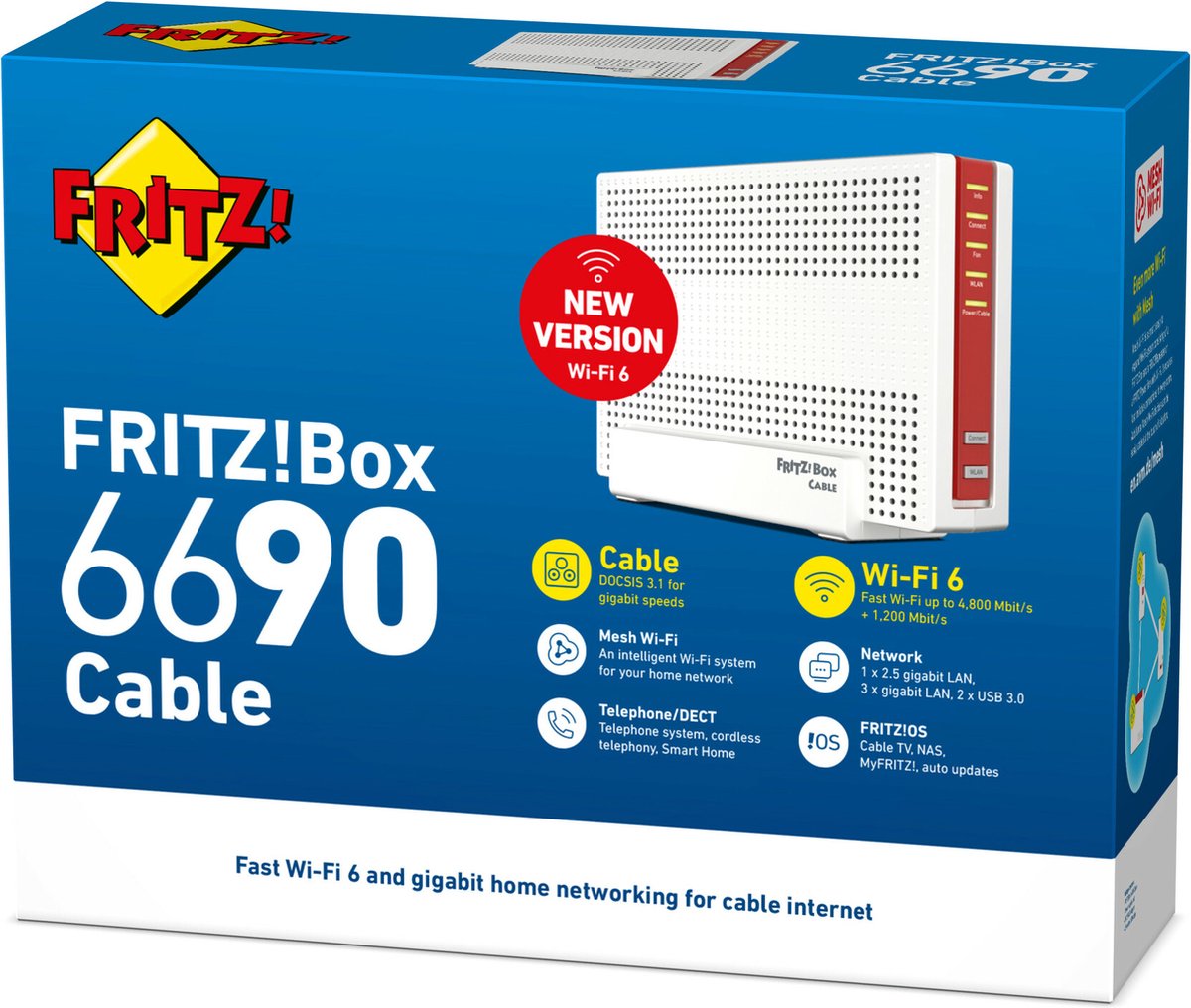 FRITZ!Box 6690 Cable: WiFi 6 router met 6000 Mbps en DOCSIS 3.1 thumbnail 4