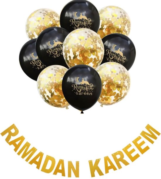 Foto: Akyol ramadan mubarak ballonnen 10 stuks en 1 slinger versiering ramadan kareem ramazan ramadan ramadan slinger