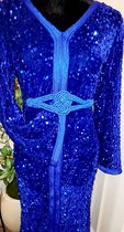 Caftan Royal Blue Azra glitter kaftan, Marokkaanse designjurk