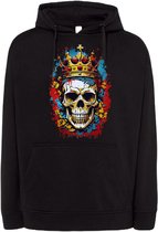 Hoodie Skull - Dames - Heren - Zwart - Print - Maat M