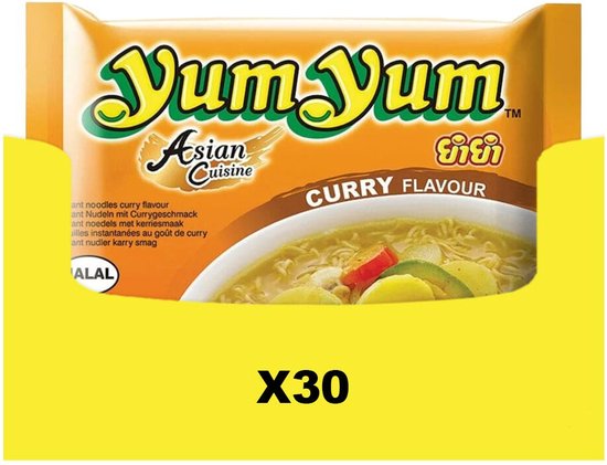 30x Yum Yum Noodles Soep Pak Curry 60 gr