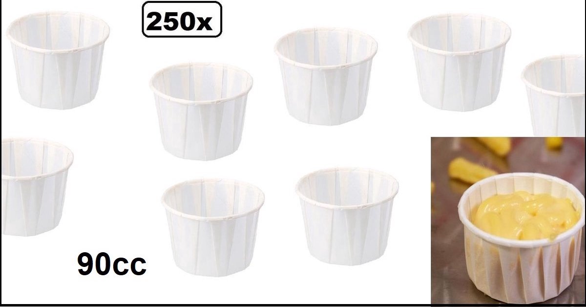 250x Bio sausbakje souffle wit 90cc