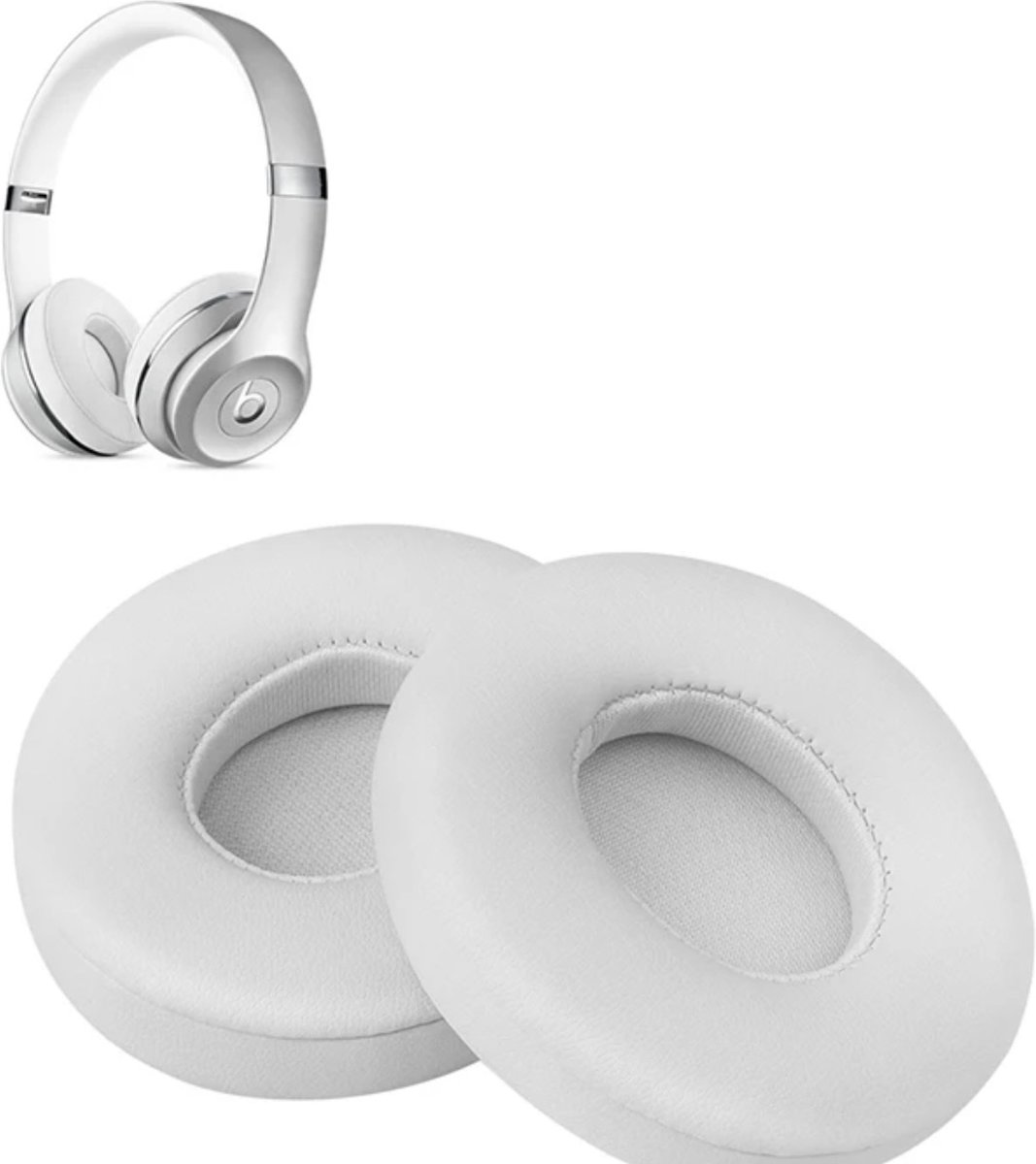 Oorkussens geschikt voor Beats By Dr. Dre Solo 2.0/3.0 wireless - Koptelefoon oorkussens voor Beats Solo WIt - Beats by dre