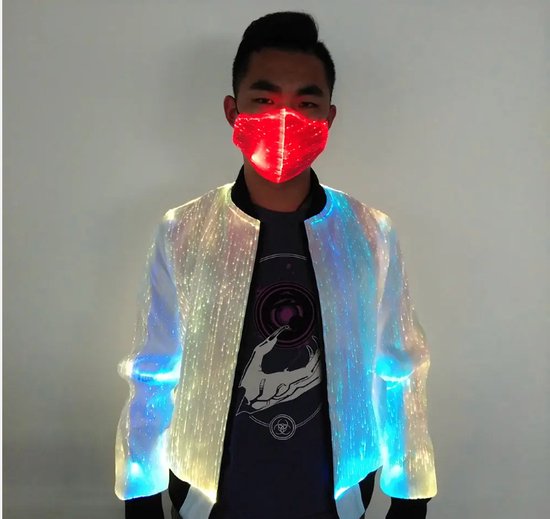Lichtgevende jas app bestuurbaar led fiber jas optic fiber jacket festival jas... bol