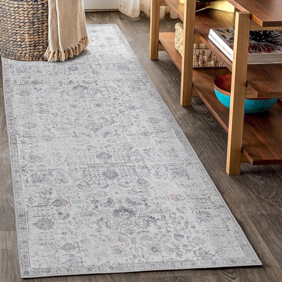 ACUY Vloerkleed, slaapkamer, 50 x 260 cm, tapijt, loper, hal, keuken, keuken, slaapkamer, woonkamer, antislip, wasbaar, voor keuken, slaapkamer en