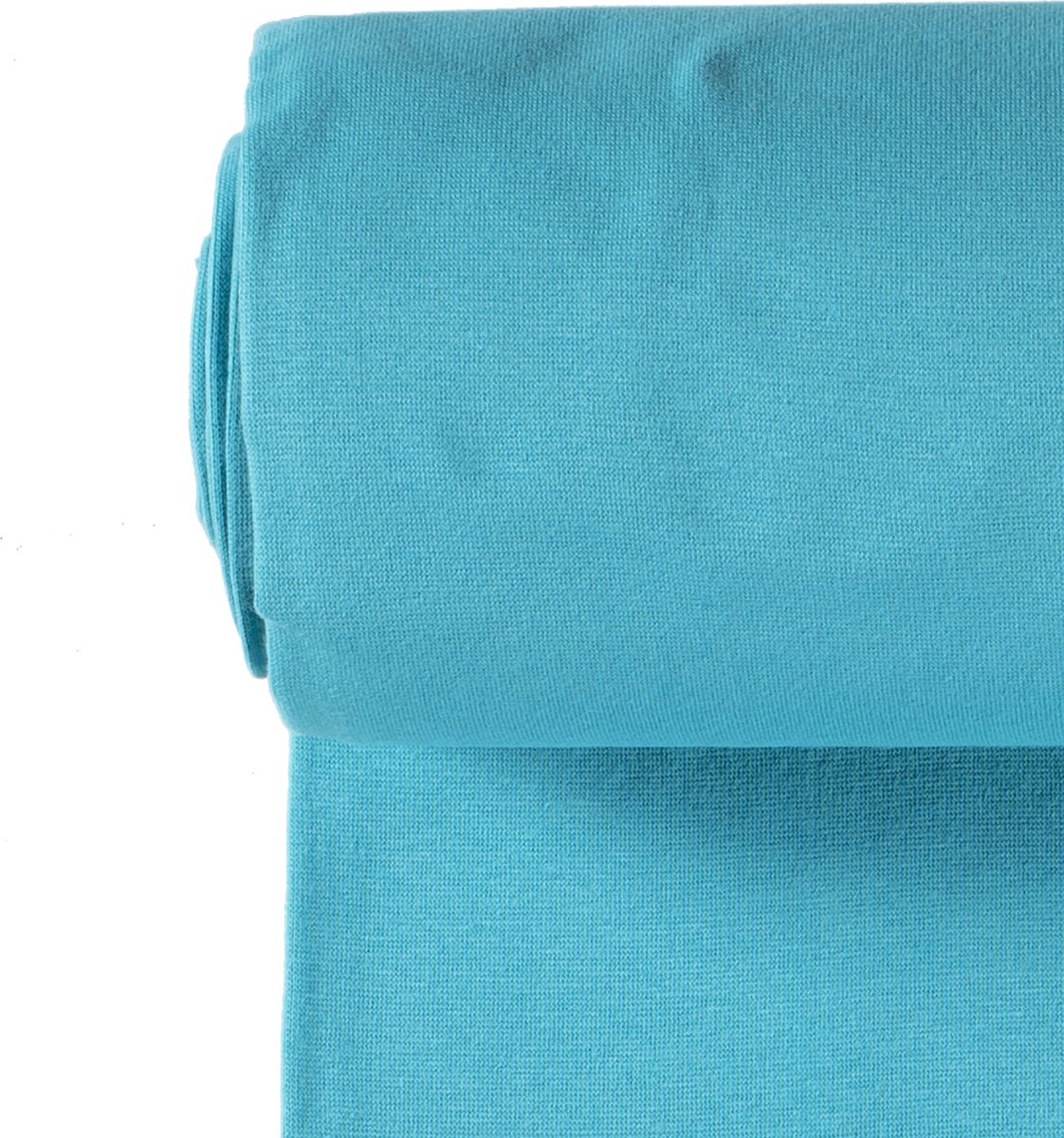 Boordstof Uni Rondgebreid 35 cm per Meter – Turquoise – Elastische Boordstof voor Mouwen, Hals & Taille