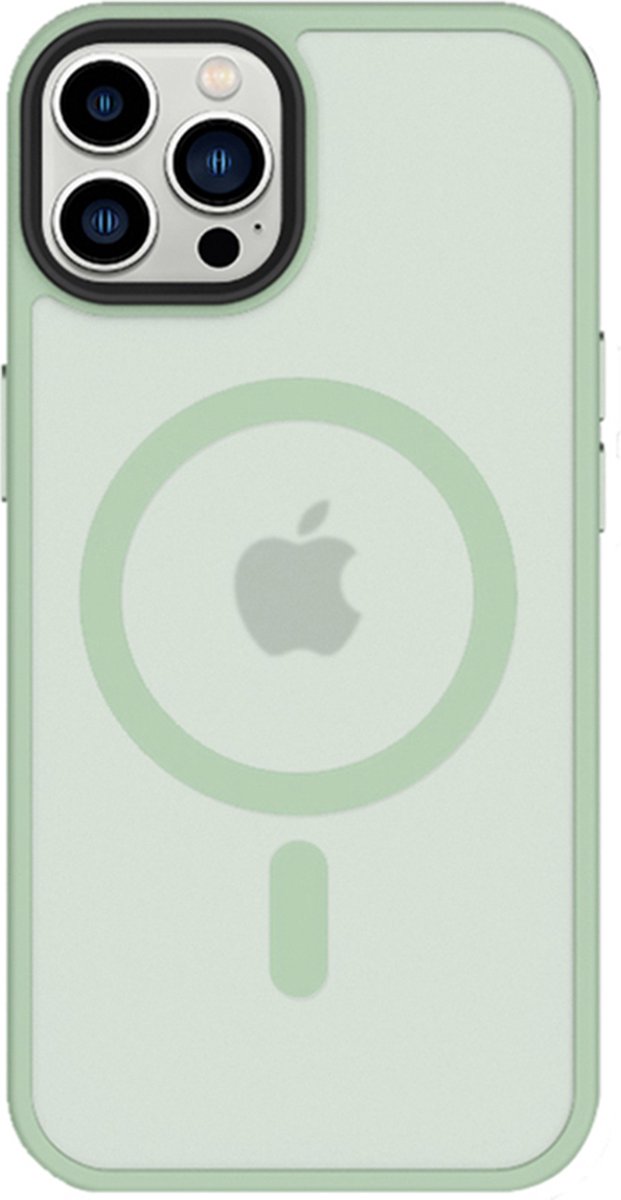 iPhone 14 Pro hoesje Transparant Mat Mint Groen geschikt voor MagSafe - 6,1 inch