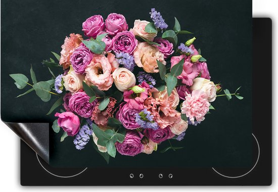 Chefcare Inductie Beschermer Boeket met Verschillende Bloemen - 71x52 cm - Afdekplaat Inductie - Kookplaat Beschermer - Inductie Mat