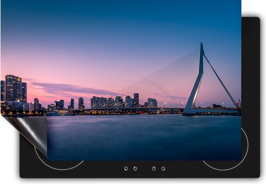 Chefcare Inductie Beschermer Erasmusbrug in Rotterdam met Zonsondergang - 81,2x52 cm - Afdekplaat Inductie - Kookplaat Beschermer - Inductie Mat