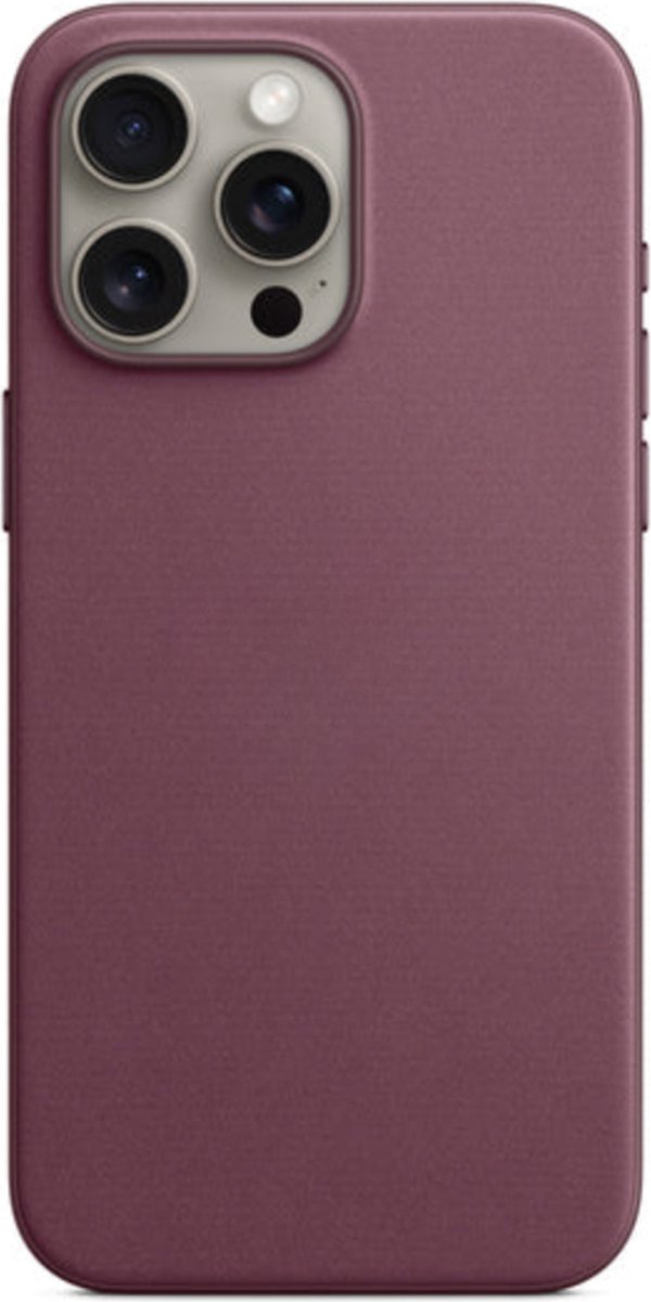 ZenXstore FineWoven hoesje geschikt voor APPLE iPhone 15 Pro Max met geïntegreerde draadloos oplaadbare magneet-Mulberry- magneet
