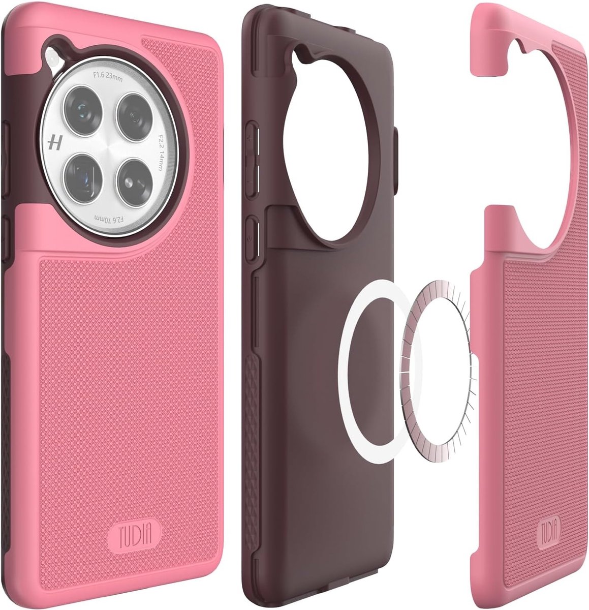 Tudia OnePlus 12 Hoesje MergeGrip [MagSafe] Roze