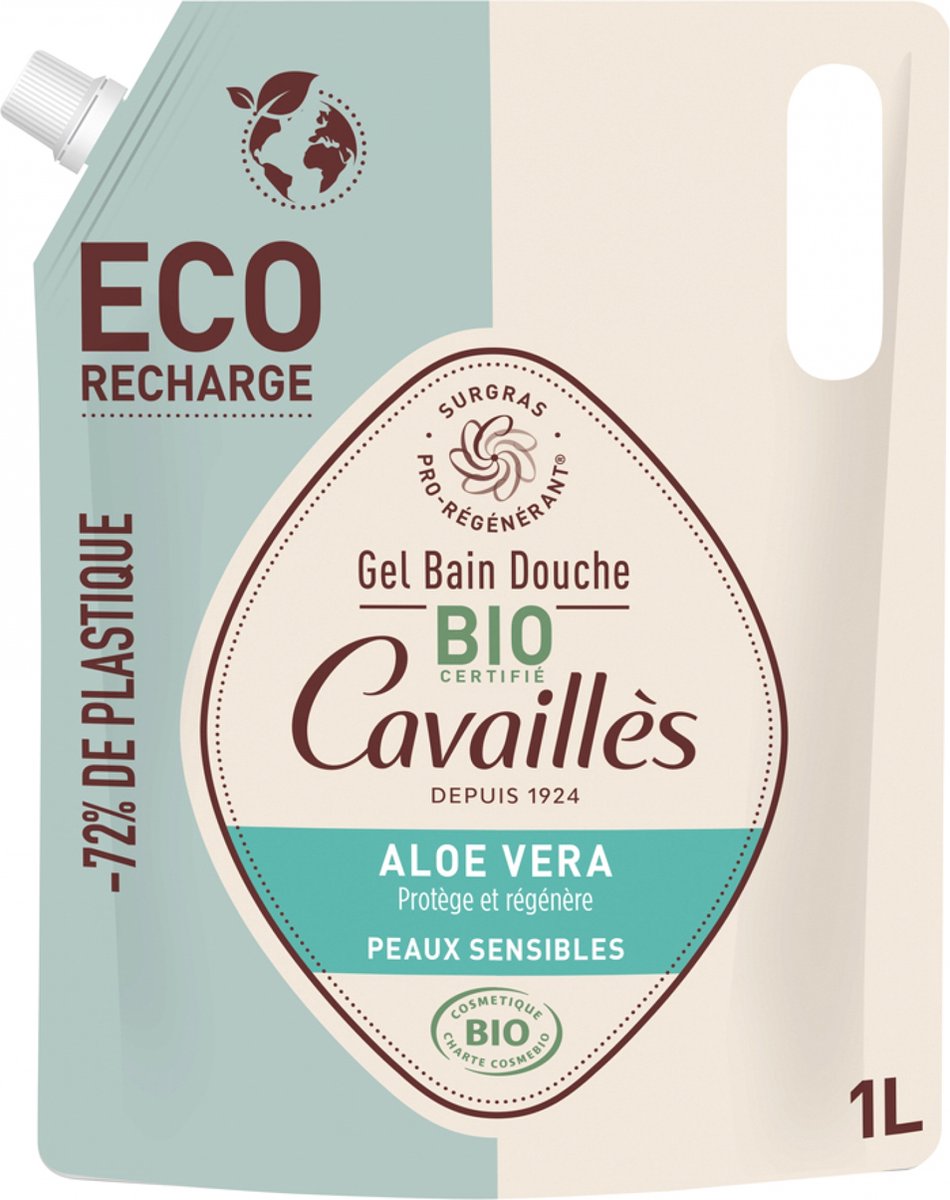 Rogé Cavaillès Biologische Aloë Vera Douchegel Voor de Gevoelige Huid Eco-Refill 1 L