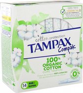 Tampax Compak Cotton Protection Super 100% Katoen biologique 14 Tampons