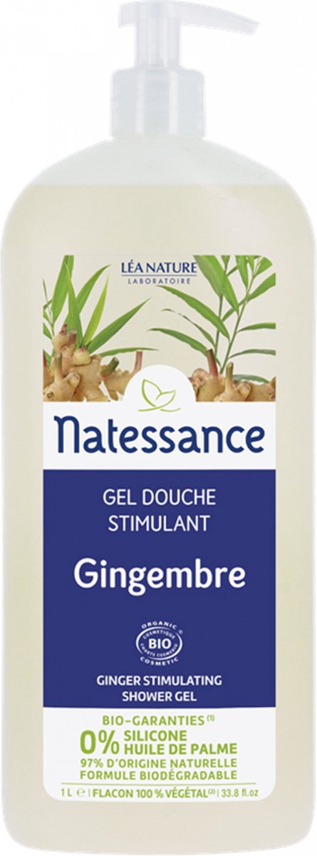 Natessance Organic Ginger Stimulating Shower Gel 1 L