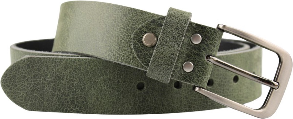 Fana Belts Leren Riem Groen - Broekriem - Dames/Heren Riem - Taillemaat 85