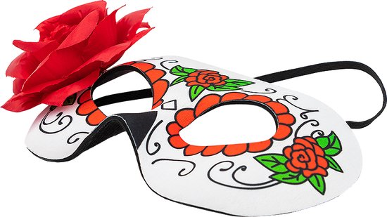 FUNIDELIA Day of the Dead Catrina Oogmasker - Zwart