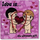 Luxe Valentijnskaart Love is...the ultimate gift - 13,5x13,5cm - inclusief gekleurde envelop