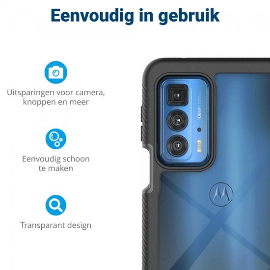 thumbnail: étui TPU Transparent Dégradé Coque Motorola Edge 20 Pro - Protection Verre Trempé - TPU Transparent - Cadre Coloré étui TPU Anti-choc
