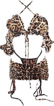 BamBella ® Ensemble de Sexy Kleding - Onesize - costume femme imprimé léopard marron vêtements d'été plage