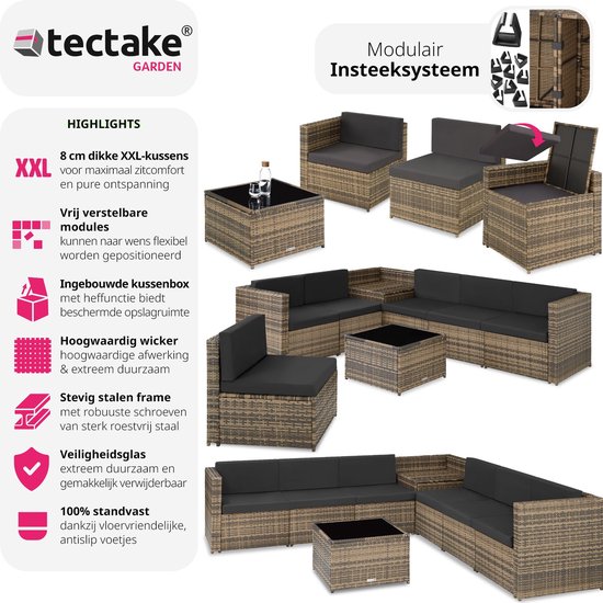 Balkon loungebank - 100 cm breed x 85 cm diep opbergruimte