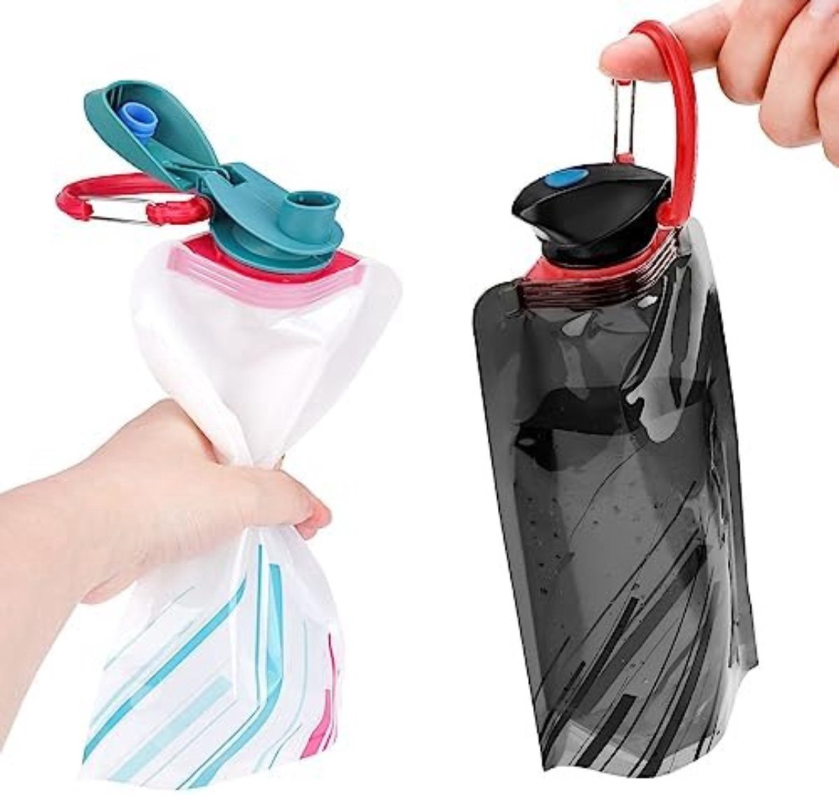 Bouteille d'eau A5 2 pièces, 750/420 ml, gourde plate avec entonnoir en  silicone