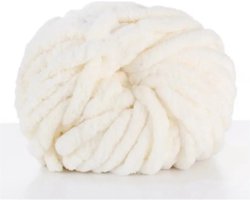 Chunky Wol Wit - 100% Polyester Chenille - Blanket Chunky Yarn - 250 g - Breigaren - Giant yarn - 2 cm - dik steek - Super chunky wol - Breigaren - Soft - Fluffy