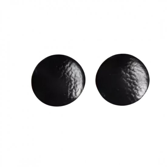 Clip- Oorbellen- Christa- Leer- zwart- 1.5 cm- geen gaatje- Charme Bijoux