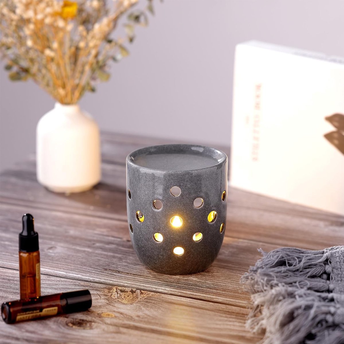 ROSEONE Kaars Wax Melt Brander Glas, Uil Mozaïek Essentiële Olie Warmer Theelicht Kaarsenhouder Nachtlamp Geurverspreider voor Spa Yoga Meditatie Kerst Valentijnsdag Geschenken (stijl 2, 14.5*11cm ROSEONE Kaars Wax Melt Brander Glas, Uil Mozaïek Essentiële Olie Warmer Theelicht Kaarsenhouder Nachtlamp Geurverspreider voor Spa Yoga Meditatie Kerst Valentijnsdag Geschenken (stijl 2, 14.5*11cm