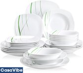 CasaVibe Serviesset – 24 delig – 6 persoons – Keramiek - Luxe – Bordenset – Dinnerborden