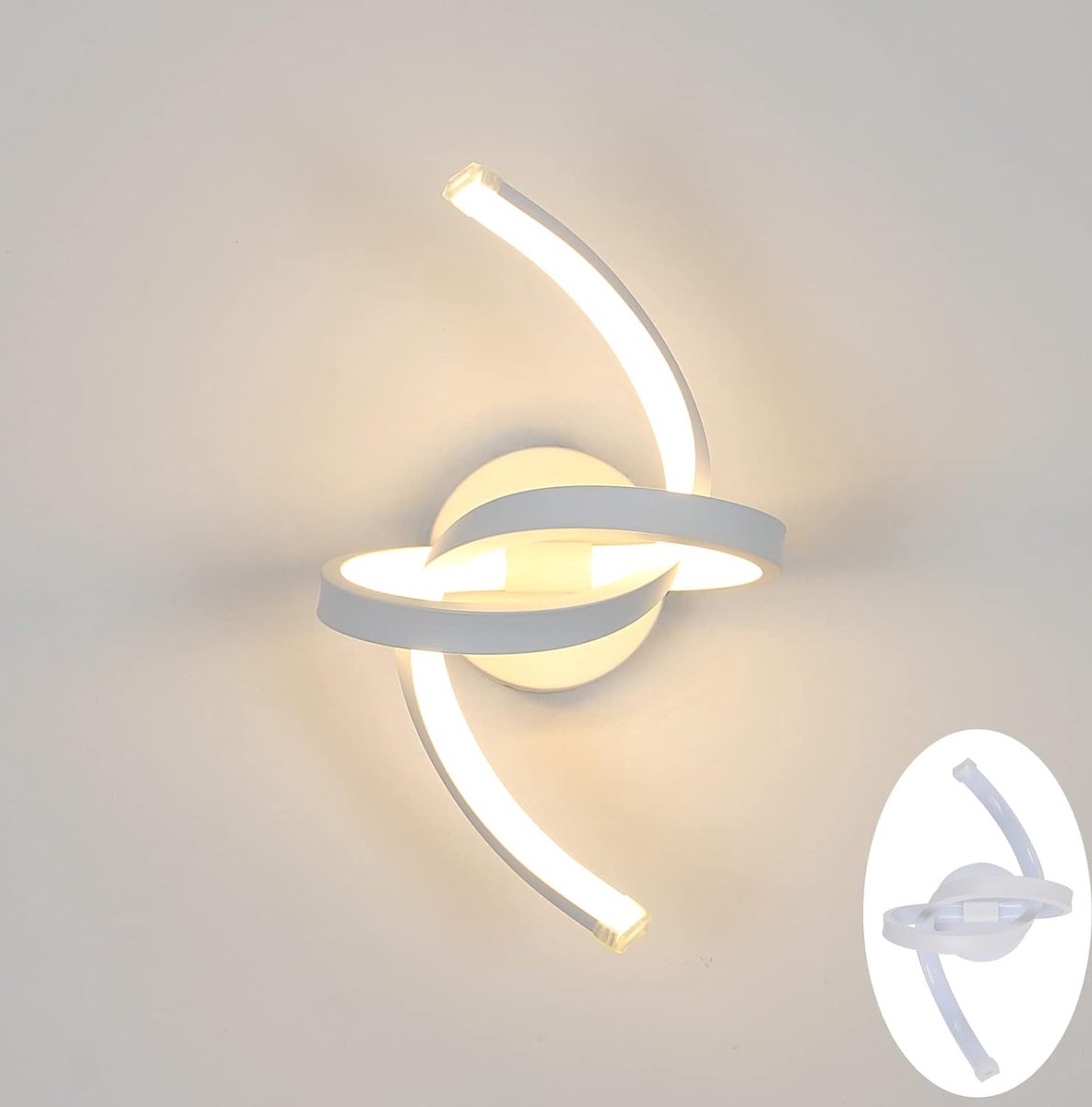 Goeco wandlamp - 32cm - Medium -18W - LED - 3000K - spiraalvormig ontwerp