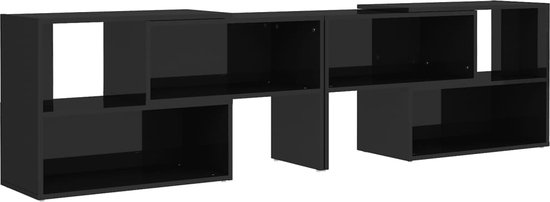vidaXL-Tv-meubel-149x30x52-cm-bewerkt-hout-hoogglans-zwart