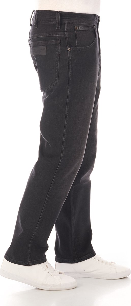 Wrangler Heren Jeans Broeken Texas Stretch regular/straight Fit Volwassenen Jeansbroek Zwart