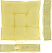 Unique Living | Box kussen Belvi 43x43x7cm soft yellow | Kussen woonkamer of slaapkamer
