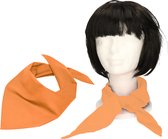 Myrtle Beach Verkleed bandana/sjaaltje - 2x - oranje - kleuren thema/teams - Carnaval/koningsdag accessoires