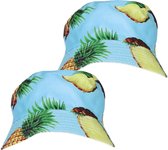 Toppers - Guirca Verkleed hoedje voor Tropical Hawaii party - 2x - zomers fruit print - volwassenen - Carnaval
